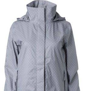 North Face GrayParka Rain Polka Dot Jacket
